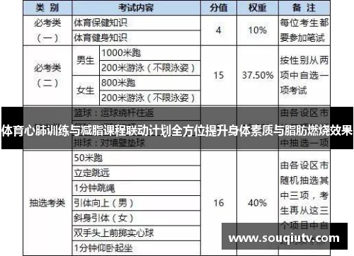 体育心肺训练与减脂课程联动计划全方位提升身体素质与脂肪燃烧效果